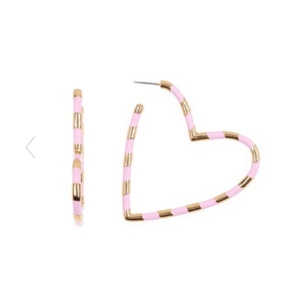 BaubleBar Jewelry - NEW BAUBLEBAR Annaella Enamel Heart Hoop Earrings